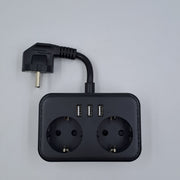 2-Way Power Strip with 3 USB Ports 3.1A