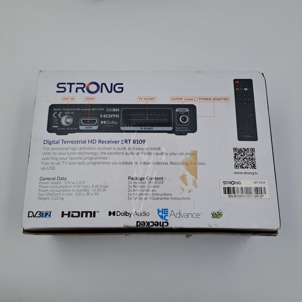 Decodificador digital terrestre Strong SRT 8109 HD DVB-T2