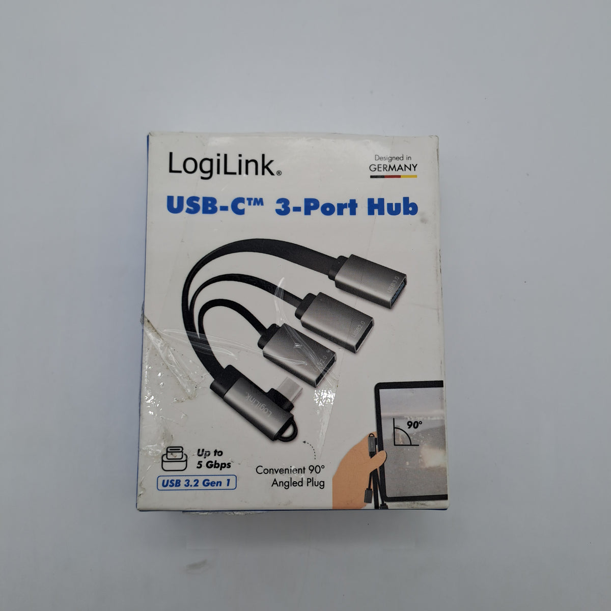 LogiLink UA0361 Hub USB-C a 3 Porte USB con Connettore Angolato 90°