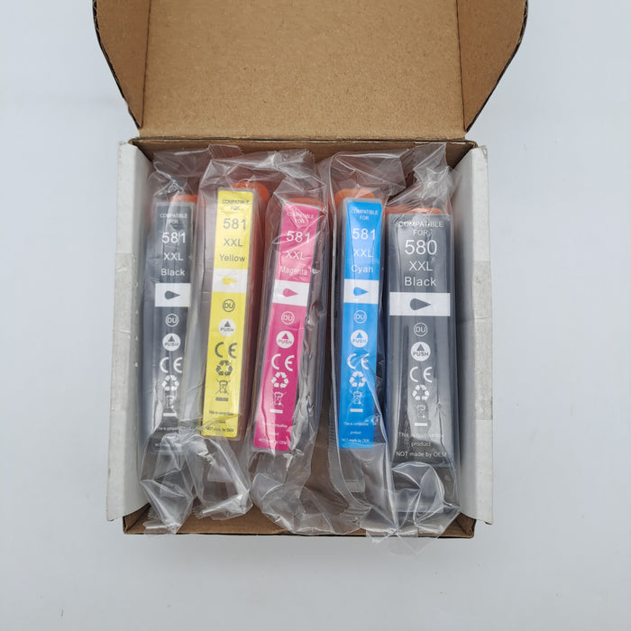 GoToners Cartucce XXL Compatibili Canon PGI-580 / CLI-581 – Set 5 Pezzi